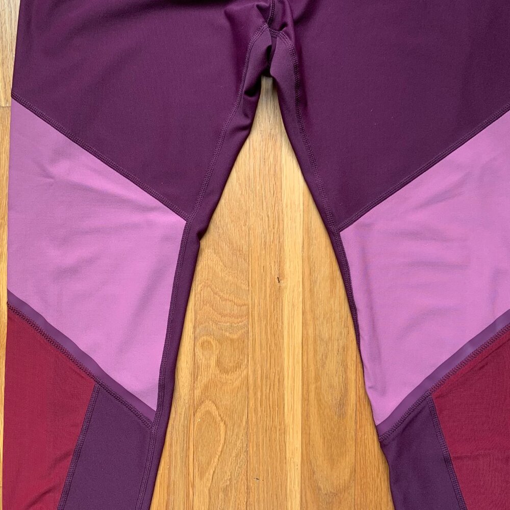 NWOT Avia Leggings Womens XL Maroon Wine and Pink - Picture 4 of 9